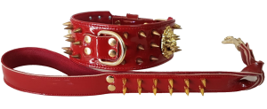 collar y correa personalizado para perros con pinchos