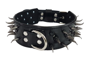 collar personalizado para perros negro con pinchos
