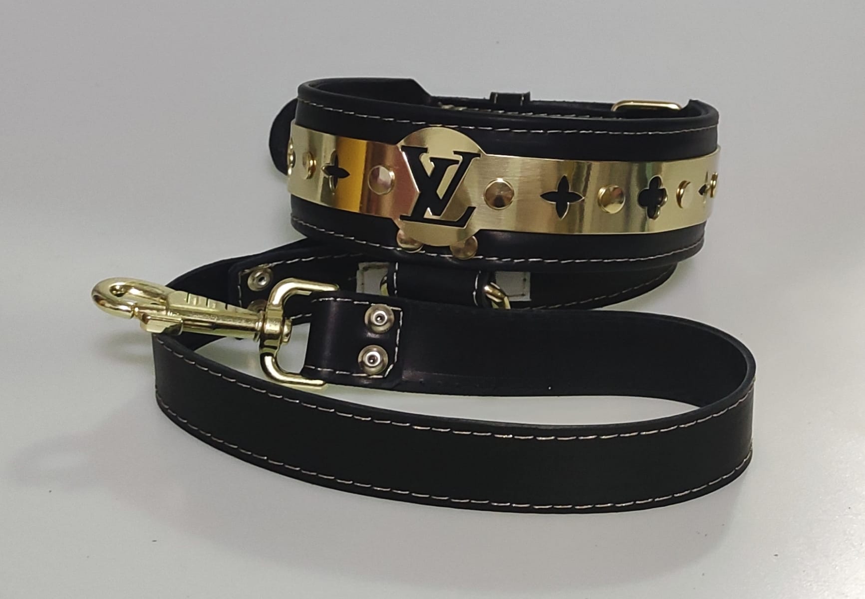 Collar y correa Black and Gold LV